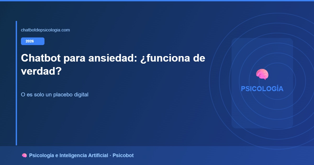 Chatbot para ansiedad: ¿funciona de verdad o es un placebo digital?