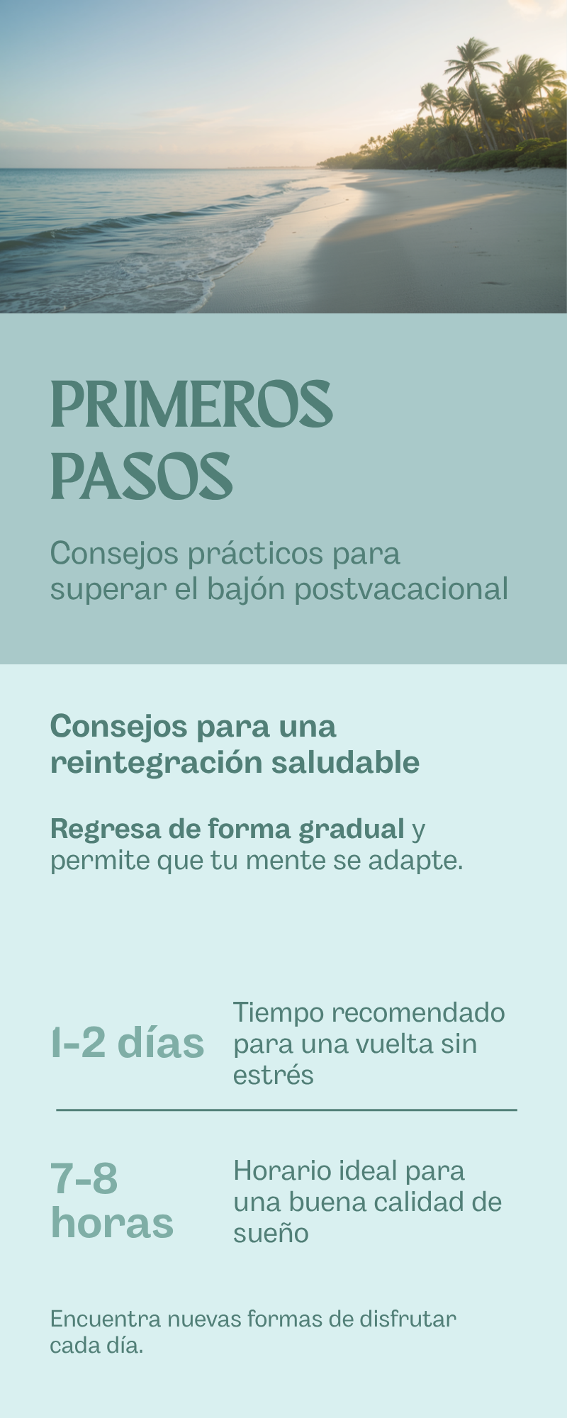 Primeros pasos para superar la depresión postvacacional
