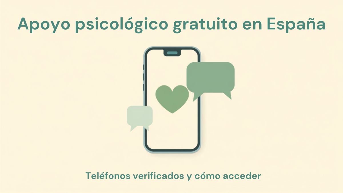 Apoyo psicológico gratuito en España (2026): teléfonos, chats y cómo acceder a ayuda real